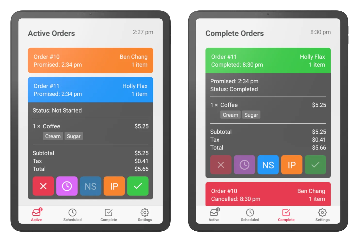 Expresso order manager tablet